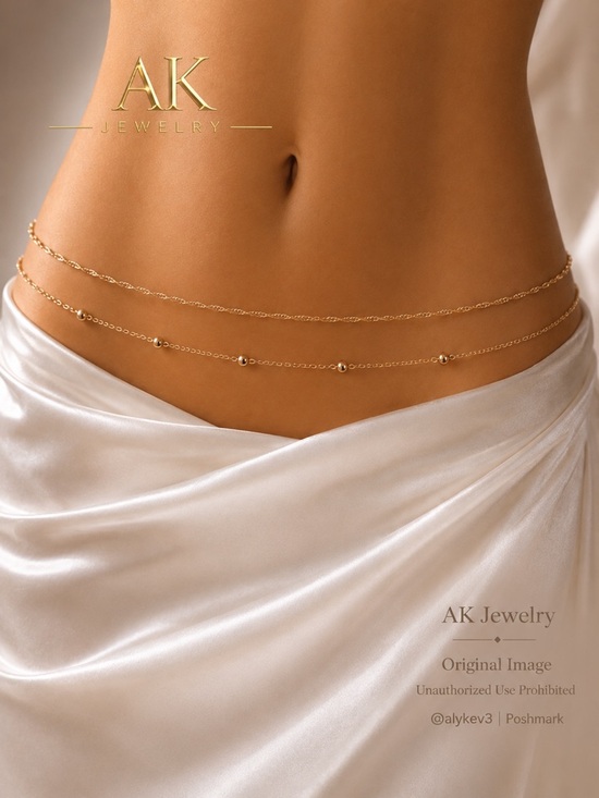 AK Jewelry Jewelry - 💎HOT! LUXURY 2 Piece Elegant Double Layer Look Gold Waist Chain Belt Belly Beach